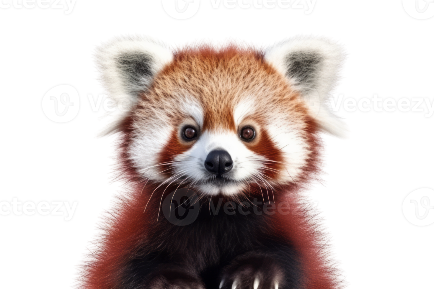 Illustration painting of cute red panda isolated transparent background, Digital art, , png