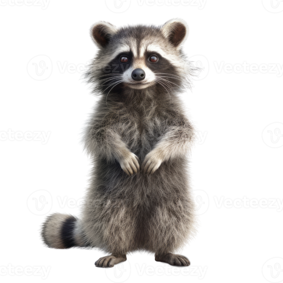 Illustration painting of cute raccoon isolated transparent background, Digital art, , png