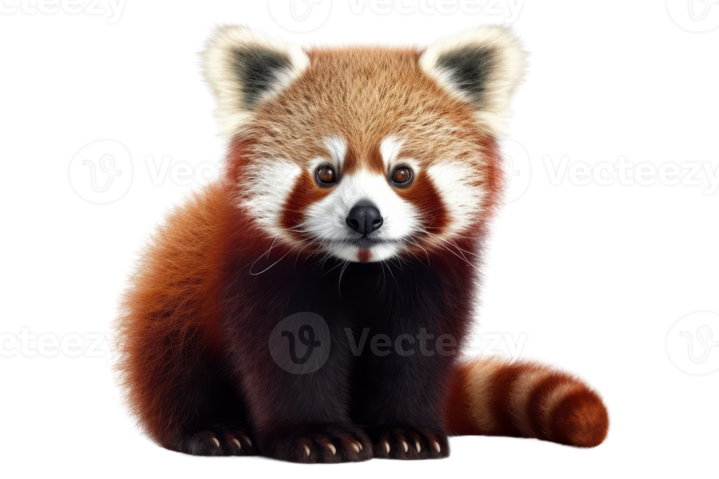 Illustration painting of cute red panda isolated transparent background, Digital art, , png