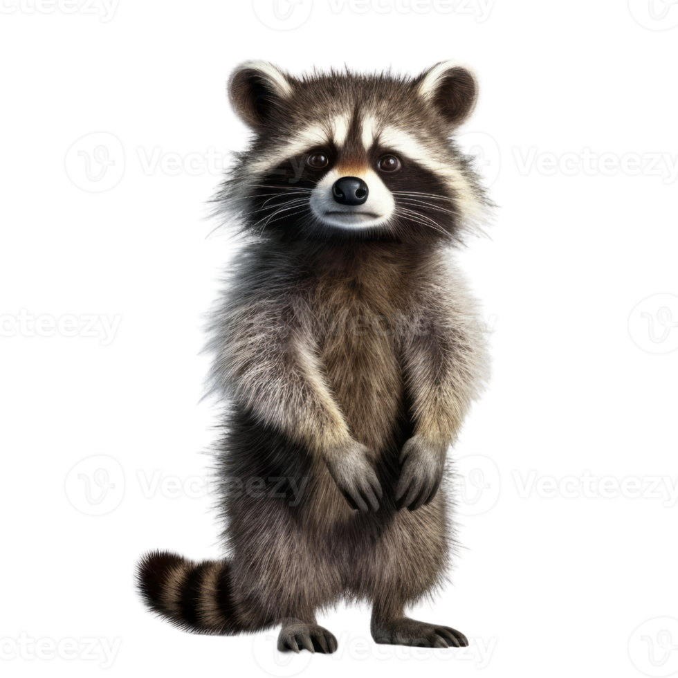 Illustration painting of cute raccoon isolated transparent background, Digital art, , png