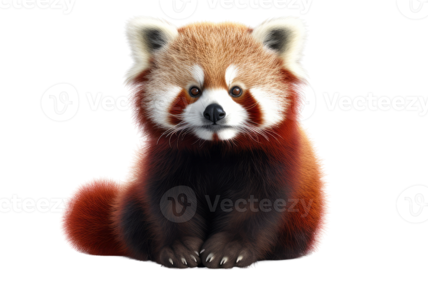 Illustration painting of cute red panda isolated transparent background, Digital art, , png