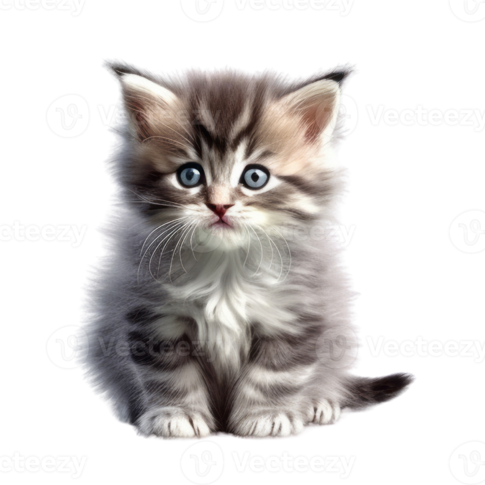 Illustration painting of cute cat isolated transparent background, Digital art, , png