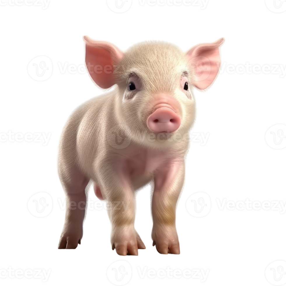 Illustration painting of cute pig isolated transparent background, Digital art, , png