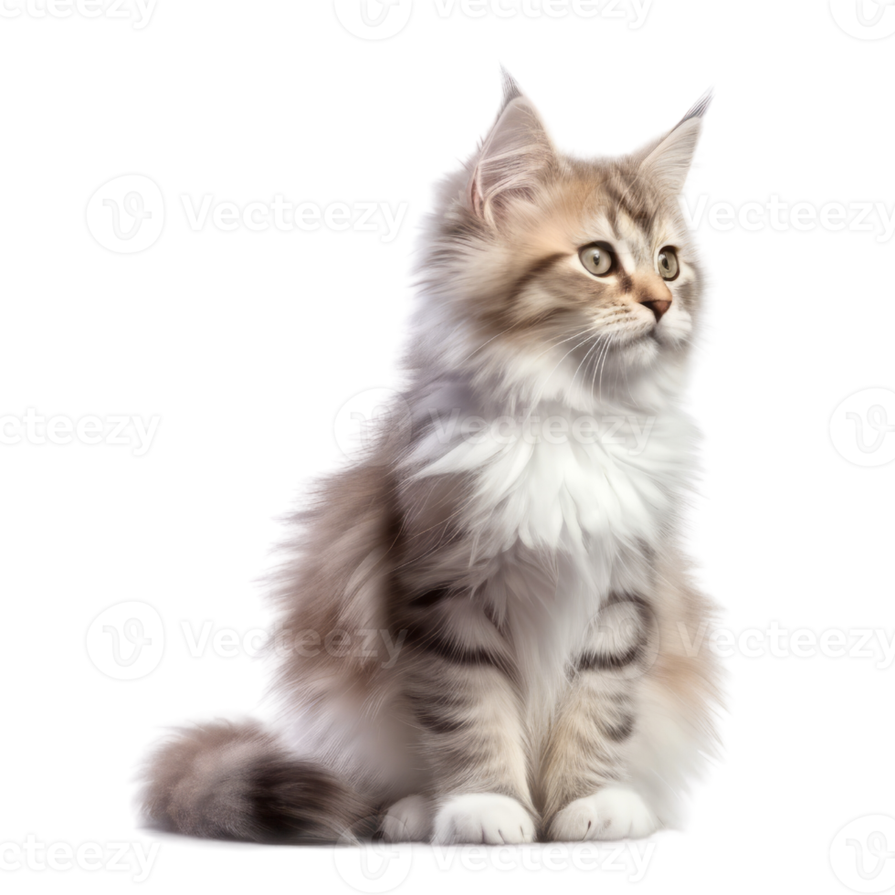 Illustration painting of cute cat isolated transparent background, Digital art, , png