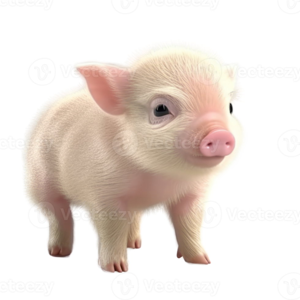 Illustration painting of cute pig isolated transparent background, Digital art, , png
