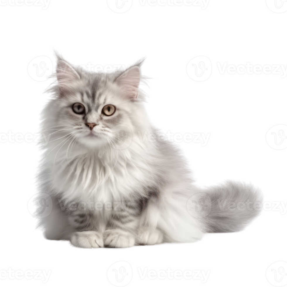 Illustration painting of cute cat isolated transparent background, Digital art, , png