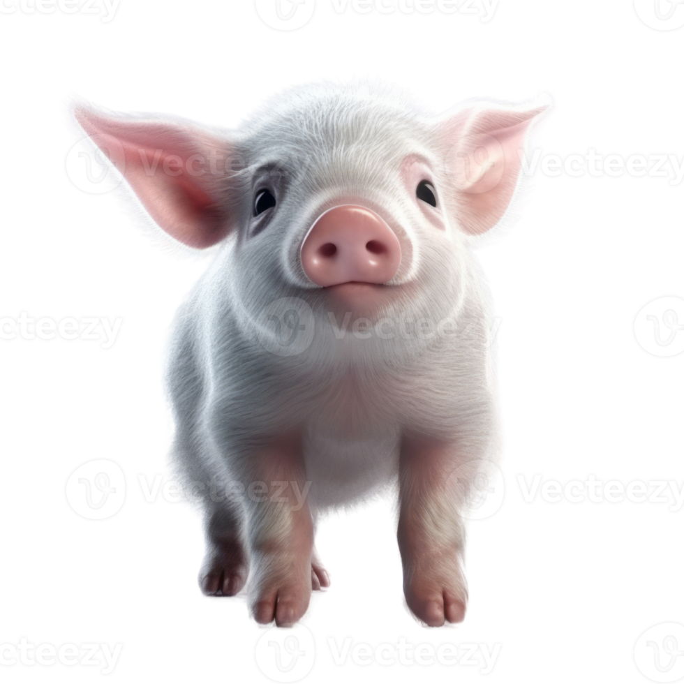 Illustration painting of cute pig isolated transparent background, Digital art, , png