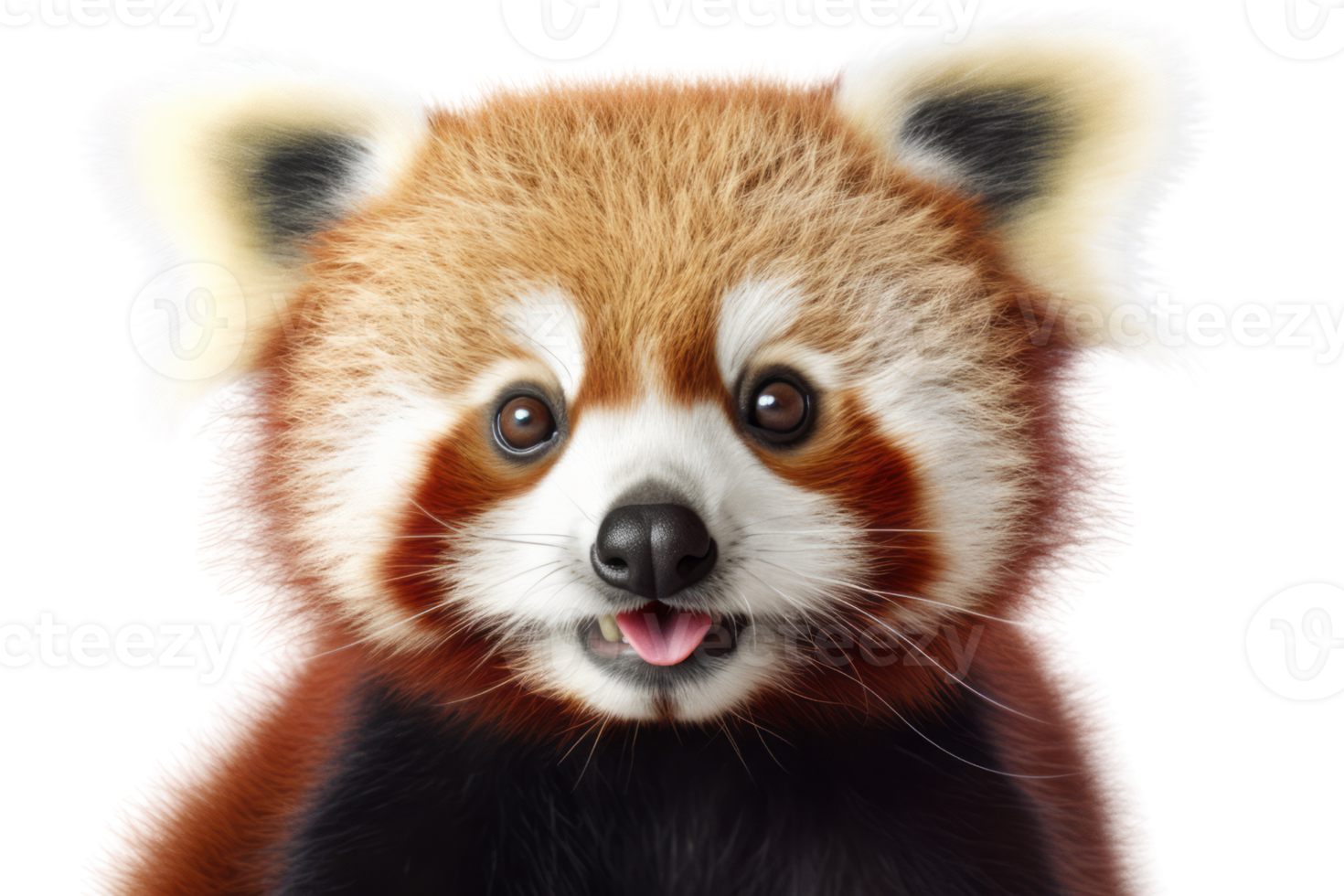 Illustration painting of cute red panda isolated transparent background, Digital art, , png
