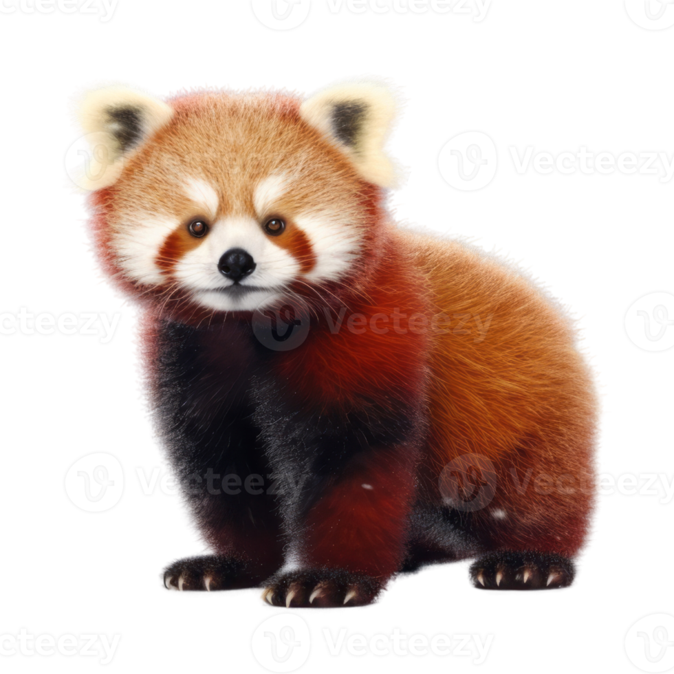 Illustration painting of cute red panda isolated transparent background, Digital art, , png