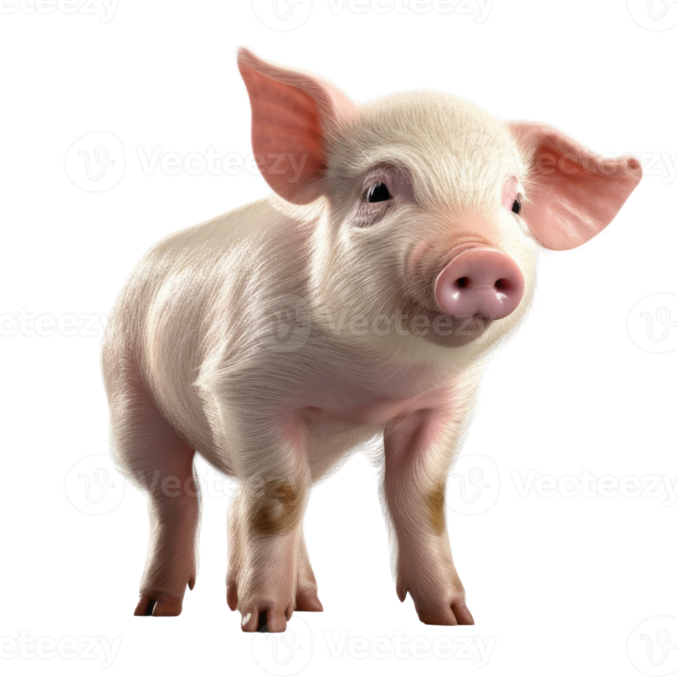 Illustration painting of cute pig isolated transparent background, Digital art, , png
