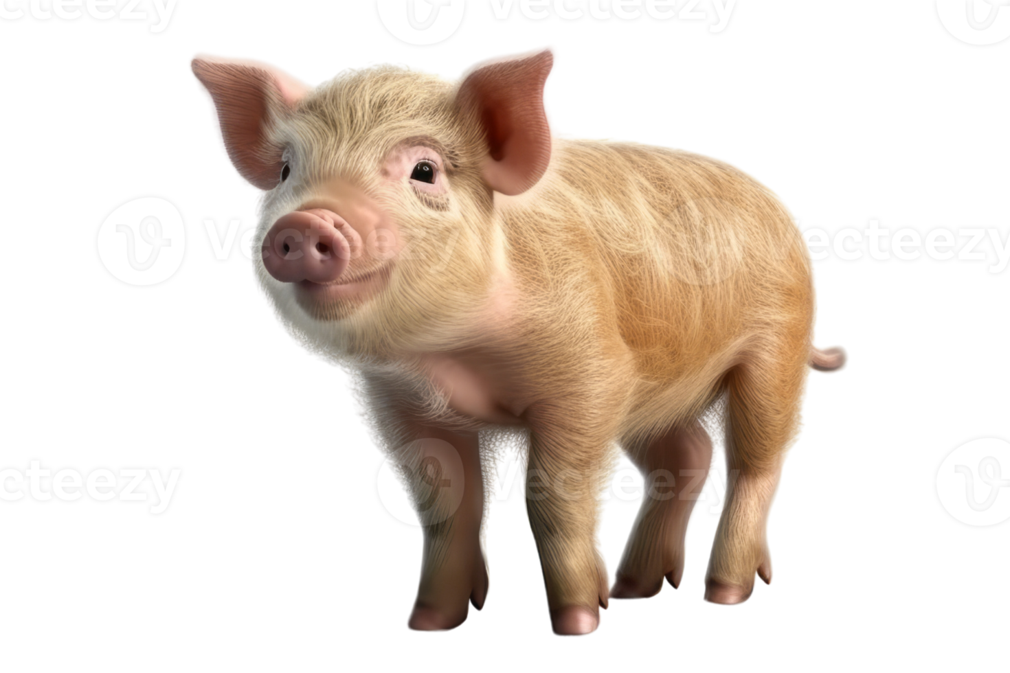 Illustration painting of cute pig isolated transparent background, Digital art, , png