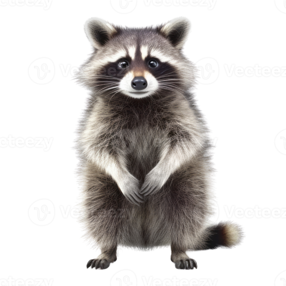 Illustration painting of cute raccoon isolated transparent background, Digital art, , png