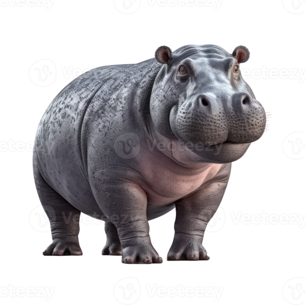illustration La peinture de mignonne hippopotame isolé transparent arrière-plan, numérique art, ai généré, génératif ai png
