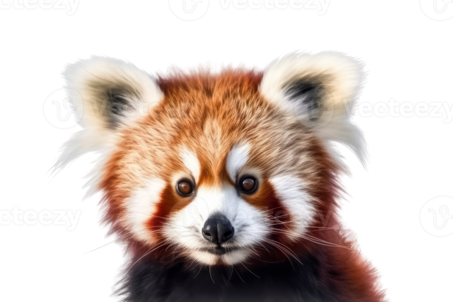 Illustration painting of cute red panda isolated transparent background, Digital art, , png