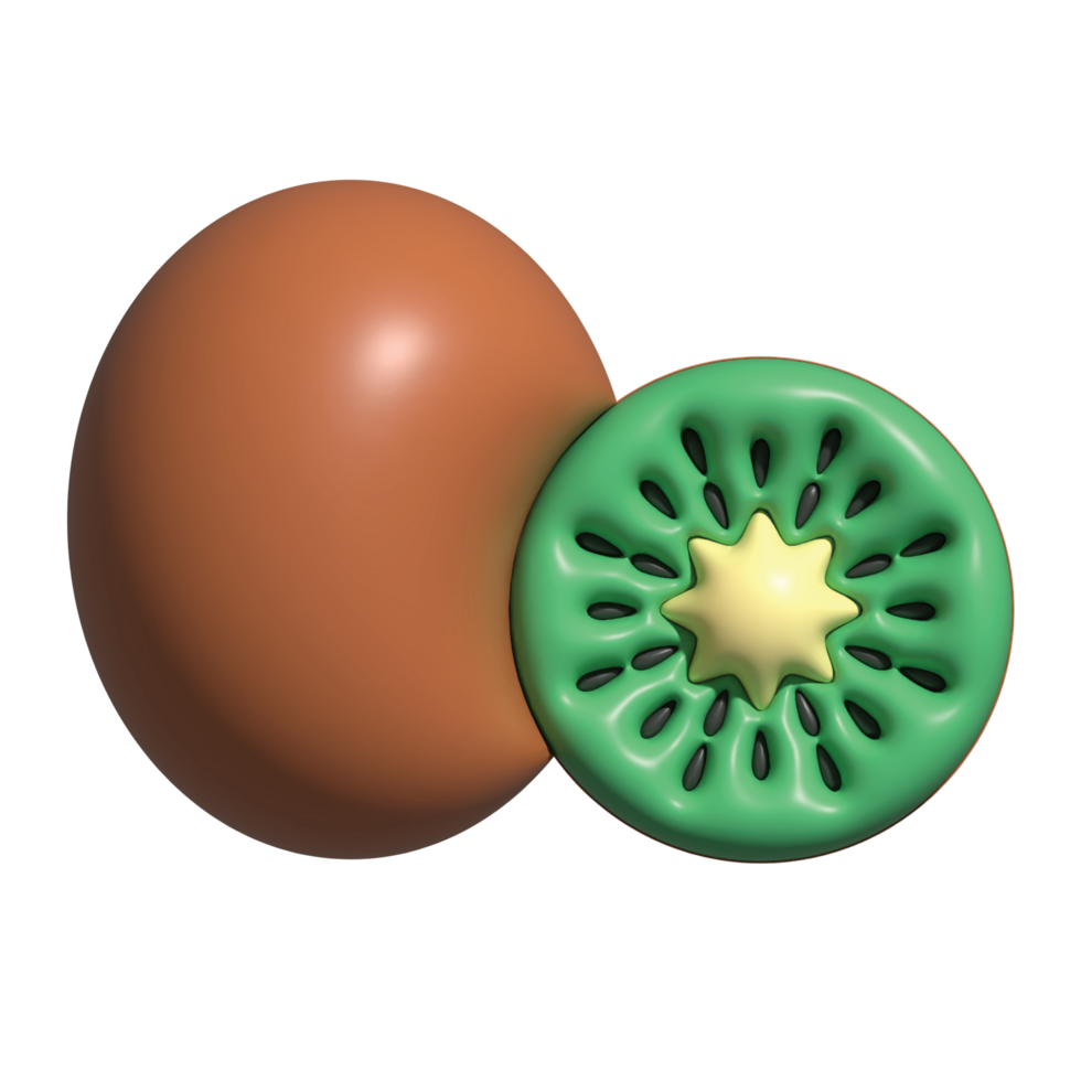 3D Front of View of Kiwi png