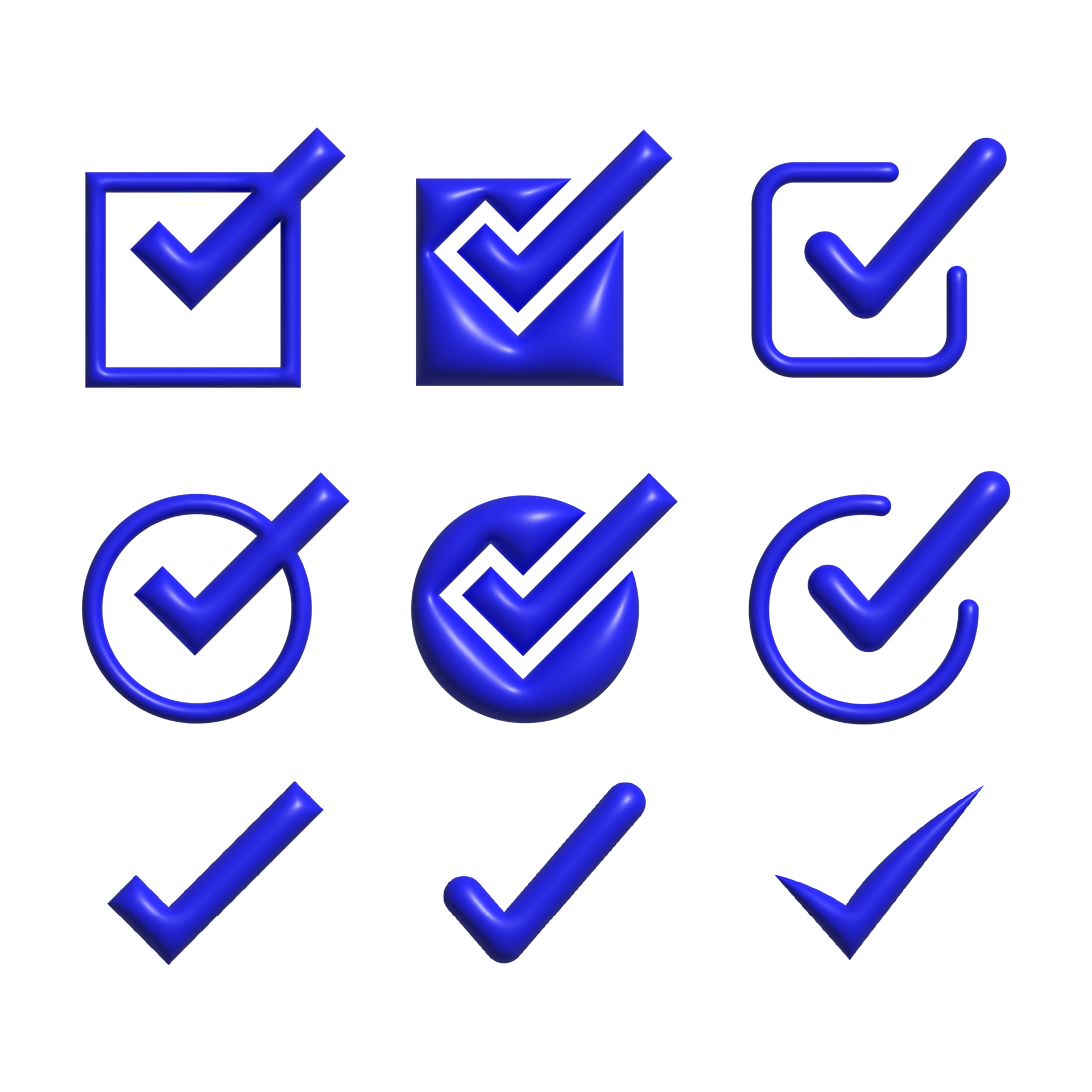 3D Multiple Different Check Marks Pack 24674006 PNG