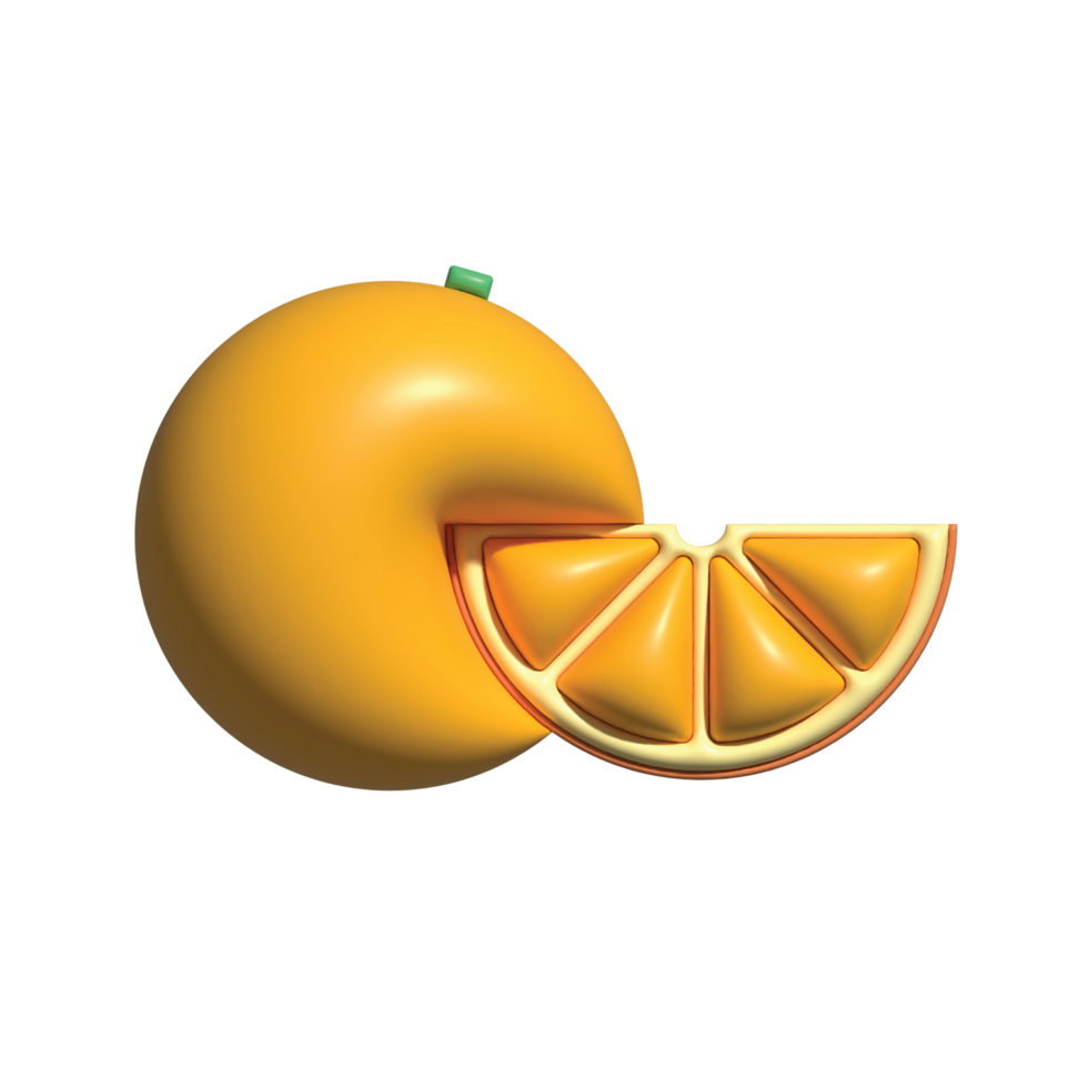 3d Vorderseite von Aussicht von Orange png