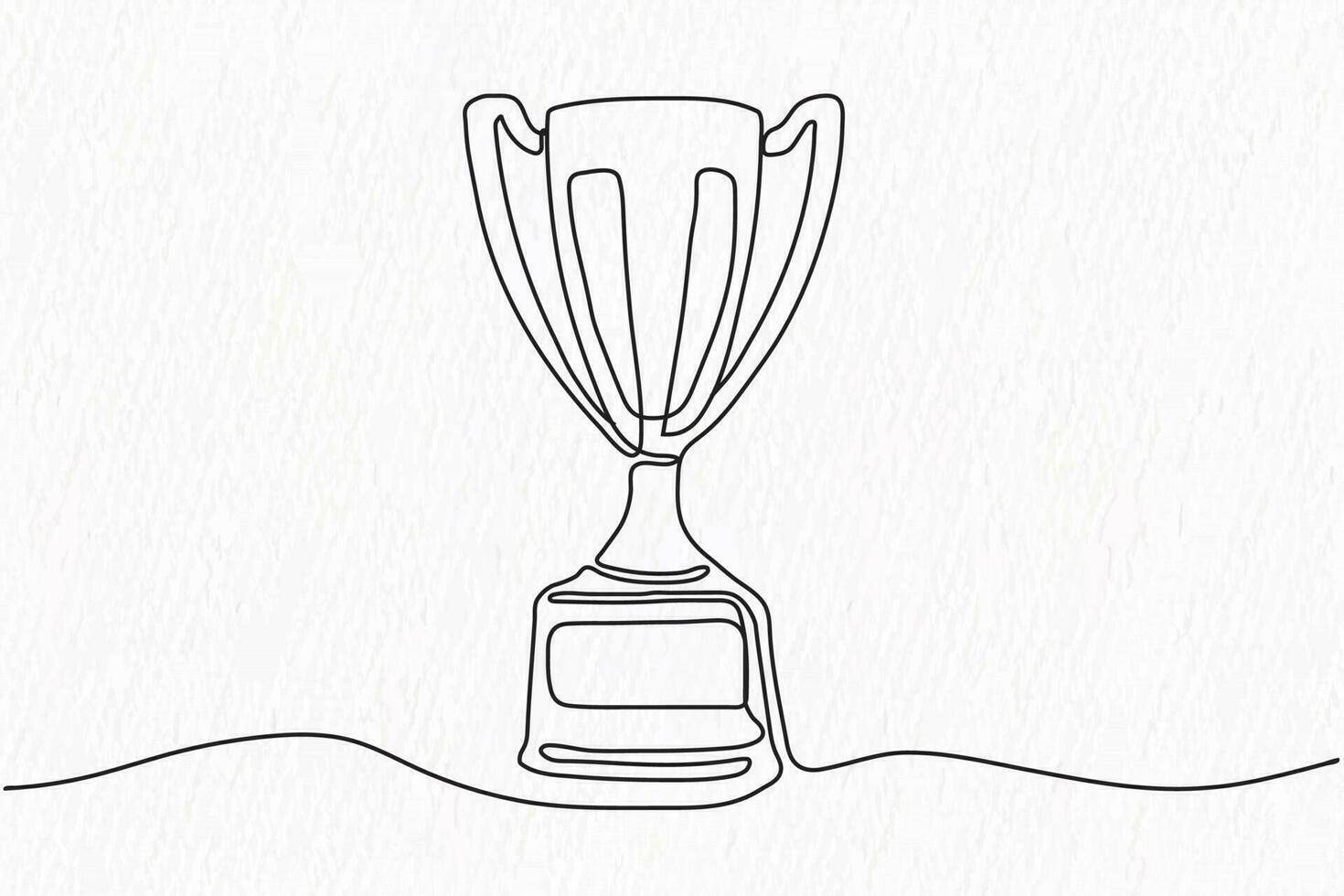 Continuous line art of trophy. Award line drawing vector