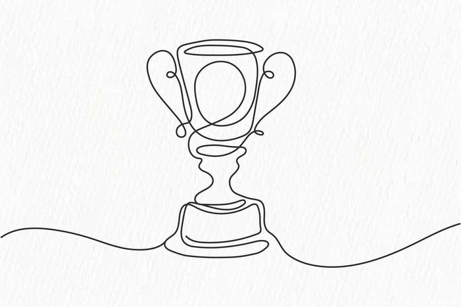 continuo línea Arte de trofeo. premio línea dibujo vector