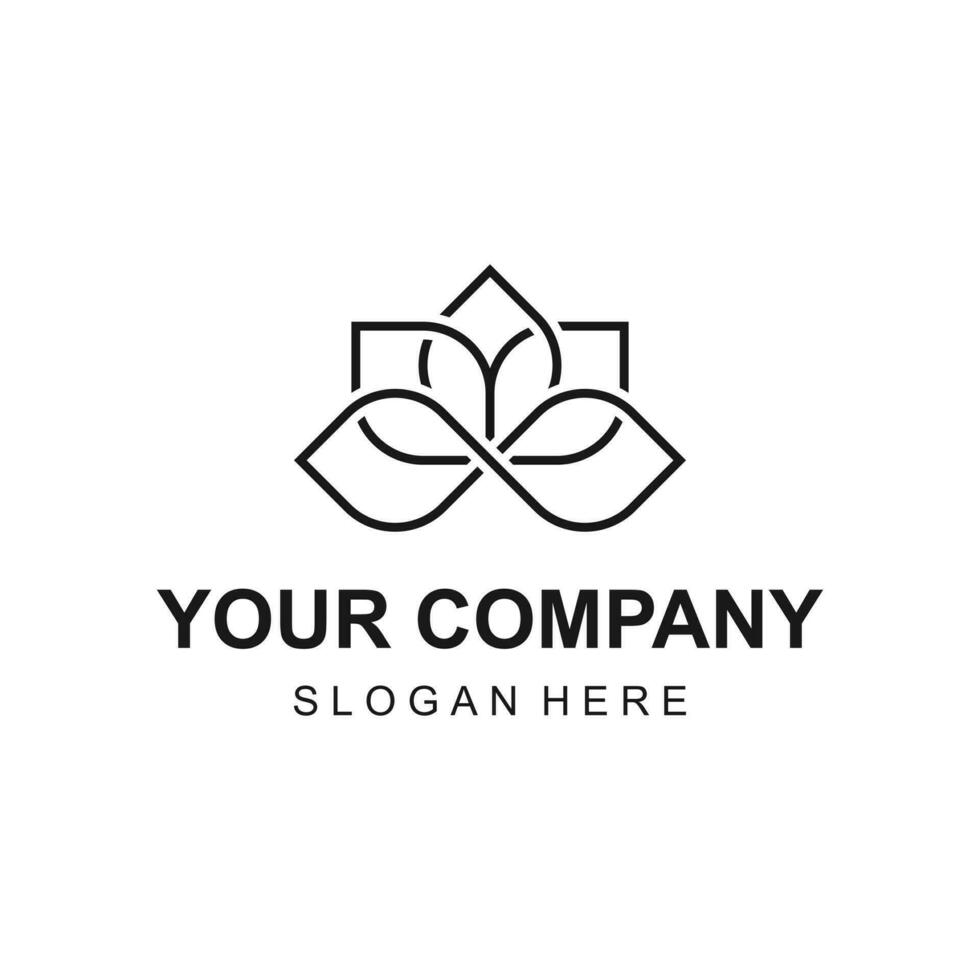 Modern minimalist lotus logo design vector illustration