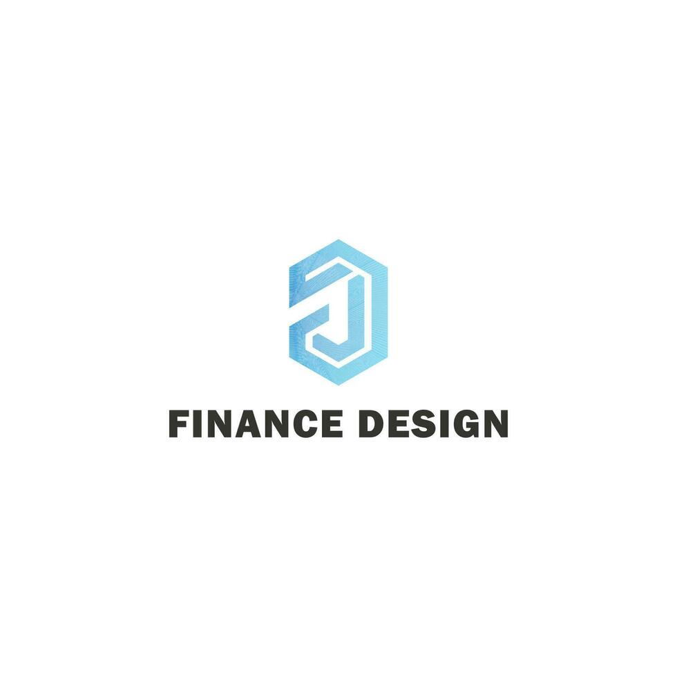 Abstract initial letter FD or DF logo in blue color isolated in white background. Initial letters FD, FO, negative space hexagon shape logo blue. Blue hexagon letter FD logo for business and finance. vector