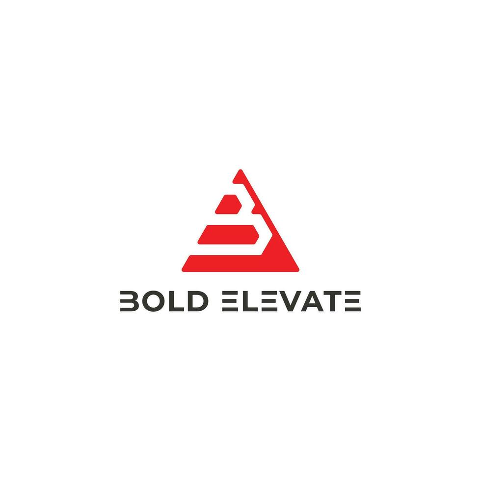 Abstract initial letter BE or EB logo in red color isolated in white background. Initial Letter EB Design Triangle and Square Logo. Red triangle letter BE logo for business and technology logo. vector