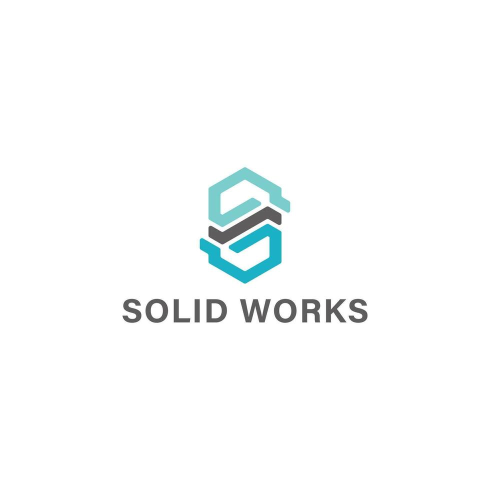 Abstract initial letter SW or WS logo in blue color isolated in white background. s w sw ws initial logo design vector graphic idea creative. Blue hexagon letter SW for business coaching logo design.