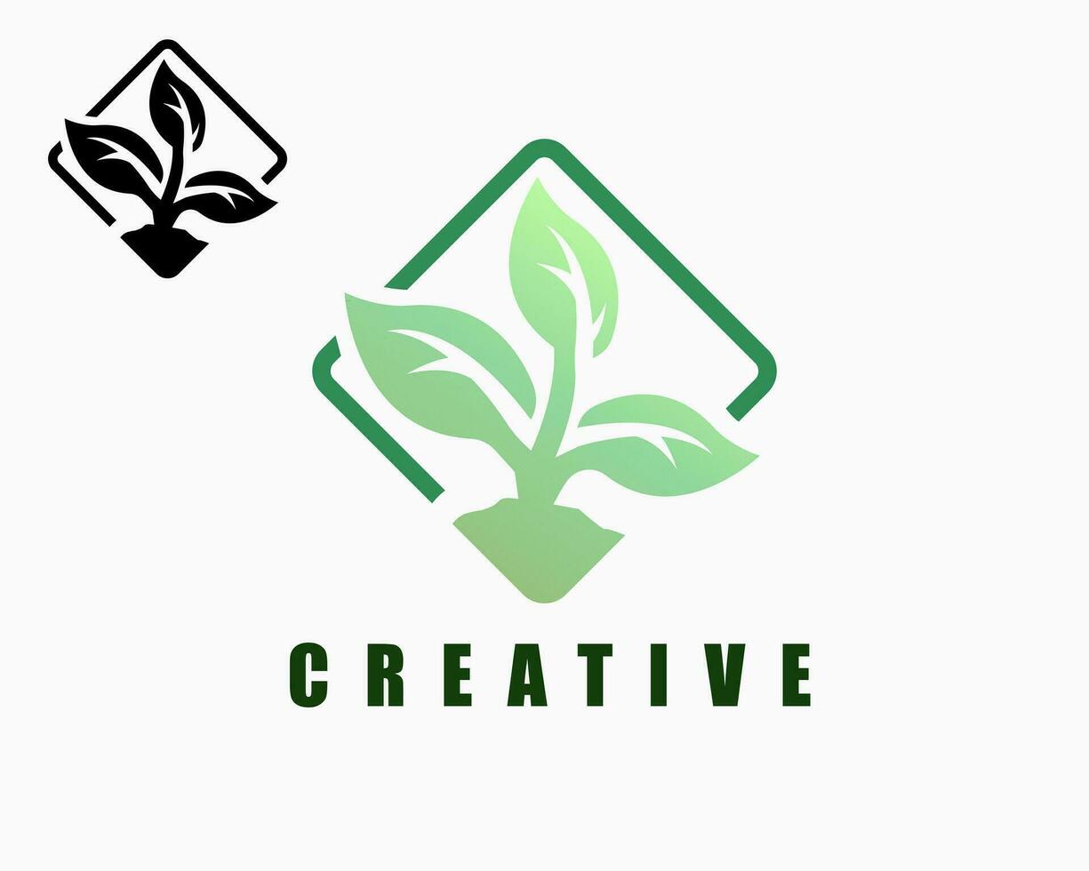 creativo naturaleza logo diseño modelo. árbol logo vector