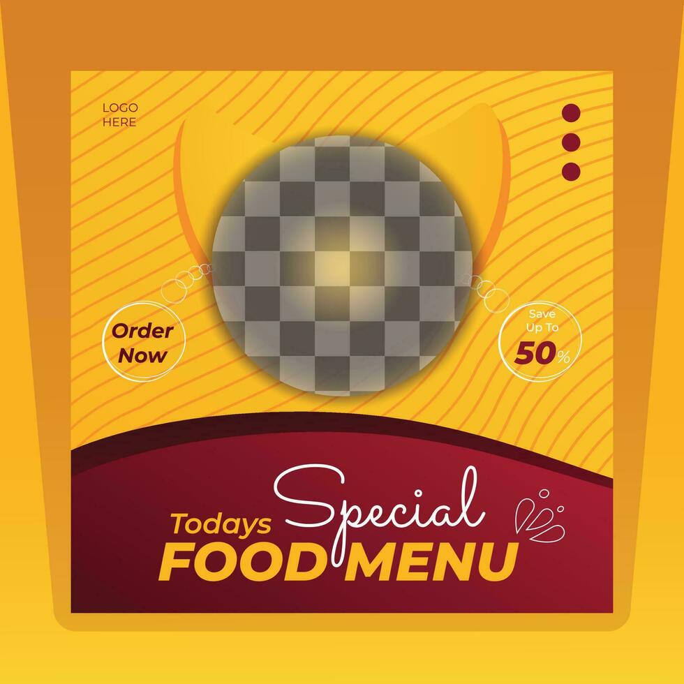 Food poster design for social media post. Food menu web banner template design. vector