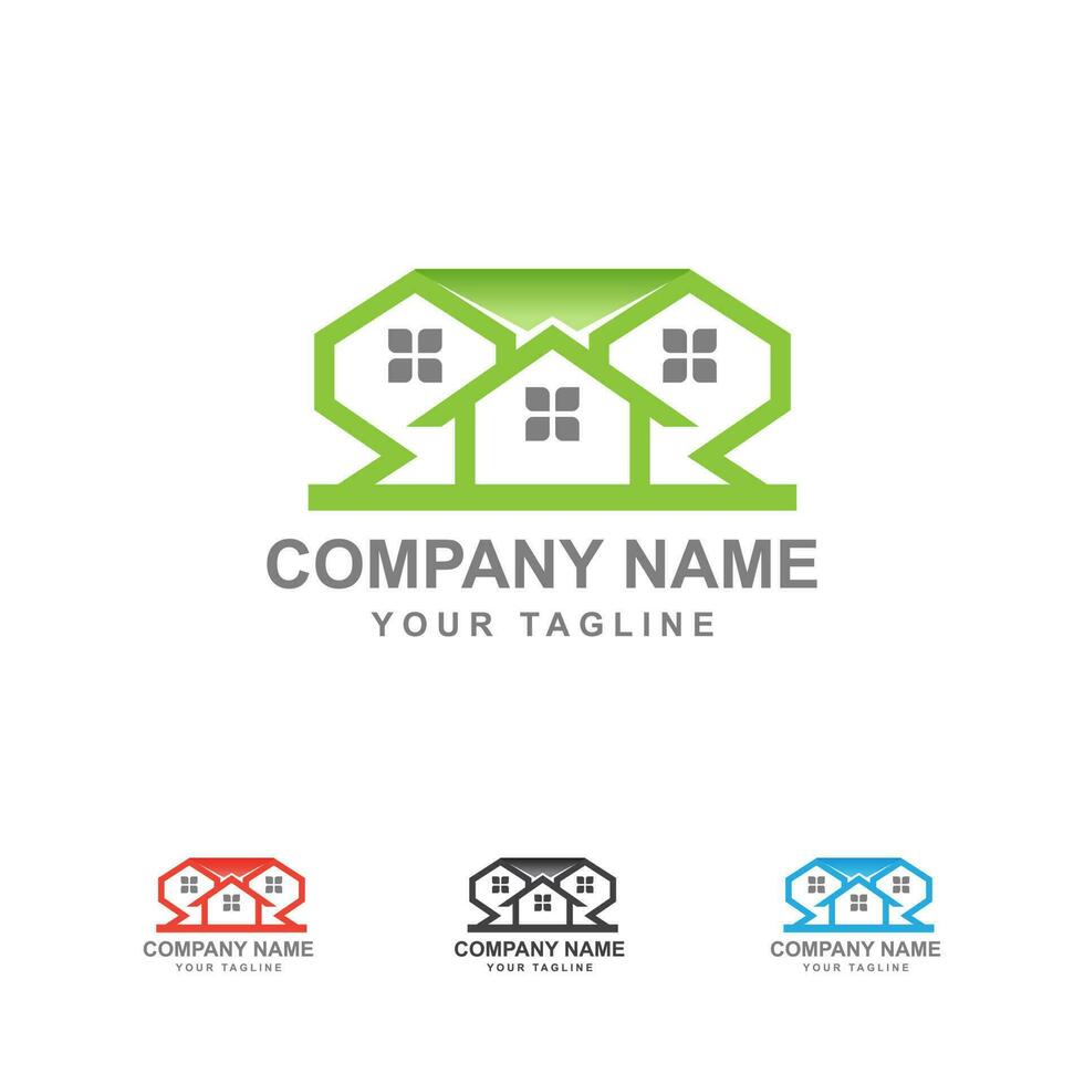 real estate logo design template, Construction Architecture Building symbol vector editable.