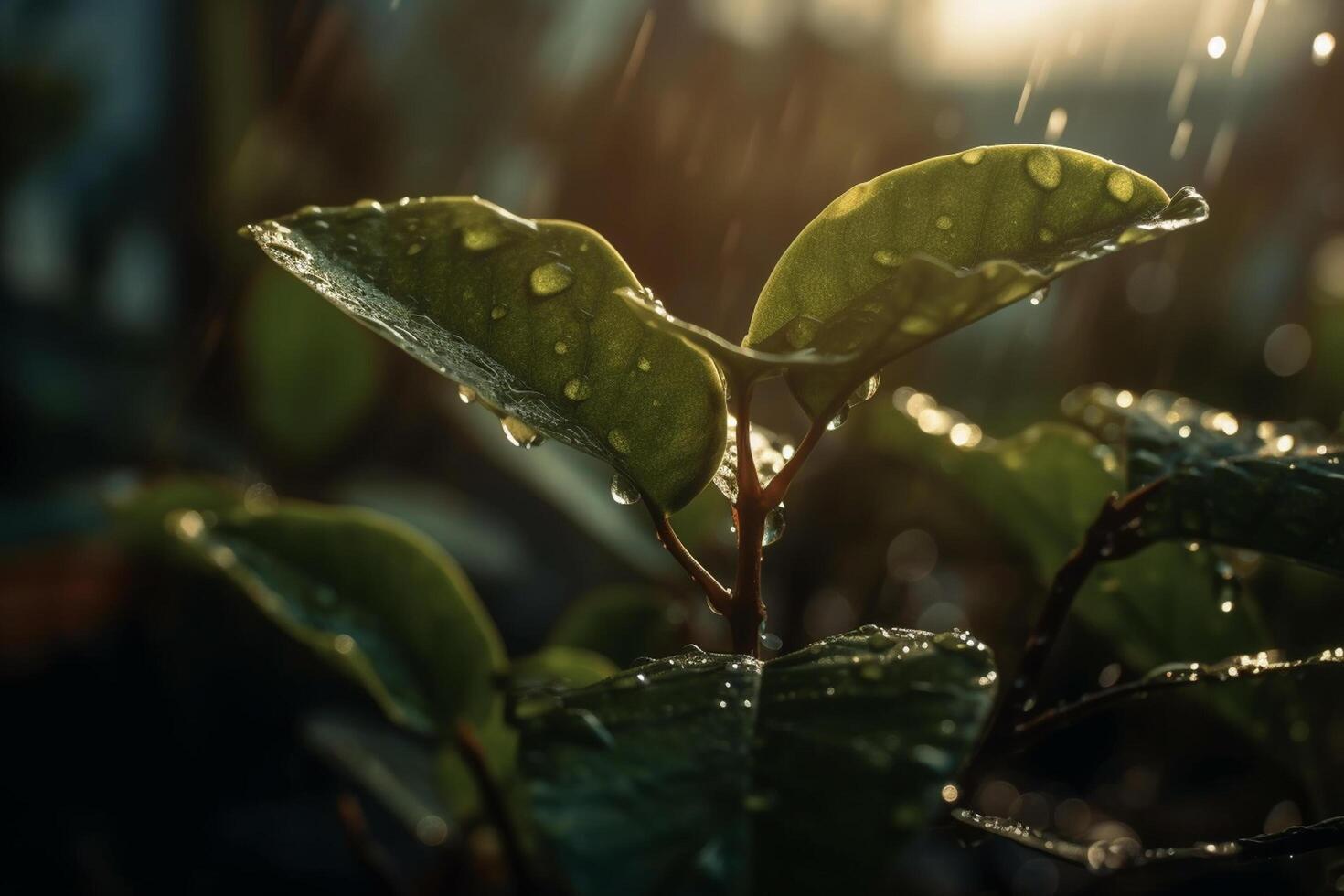 Green seedling illustrating concept of new life and eco-friendly development photo