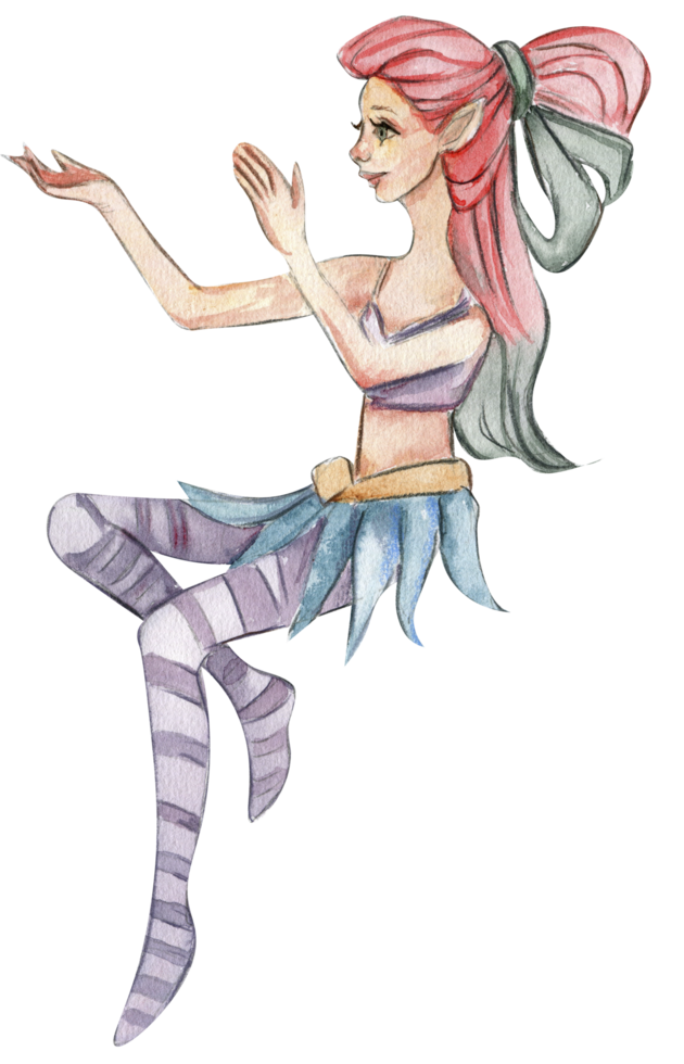Forest fairy girl with magic wings. png