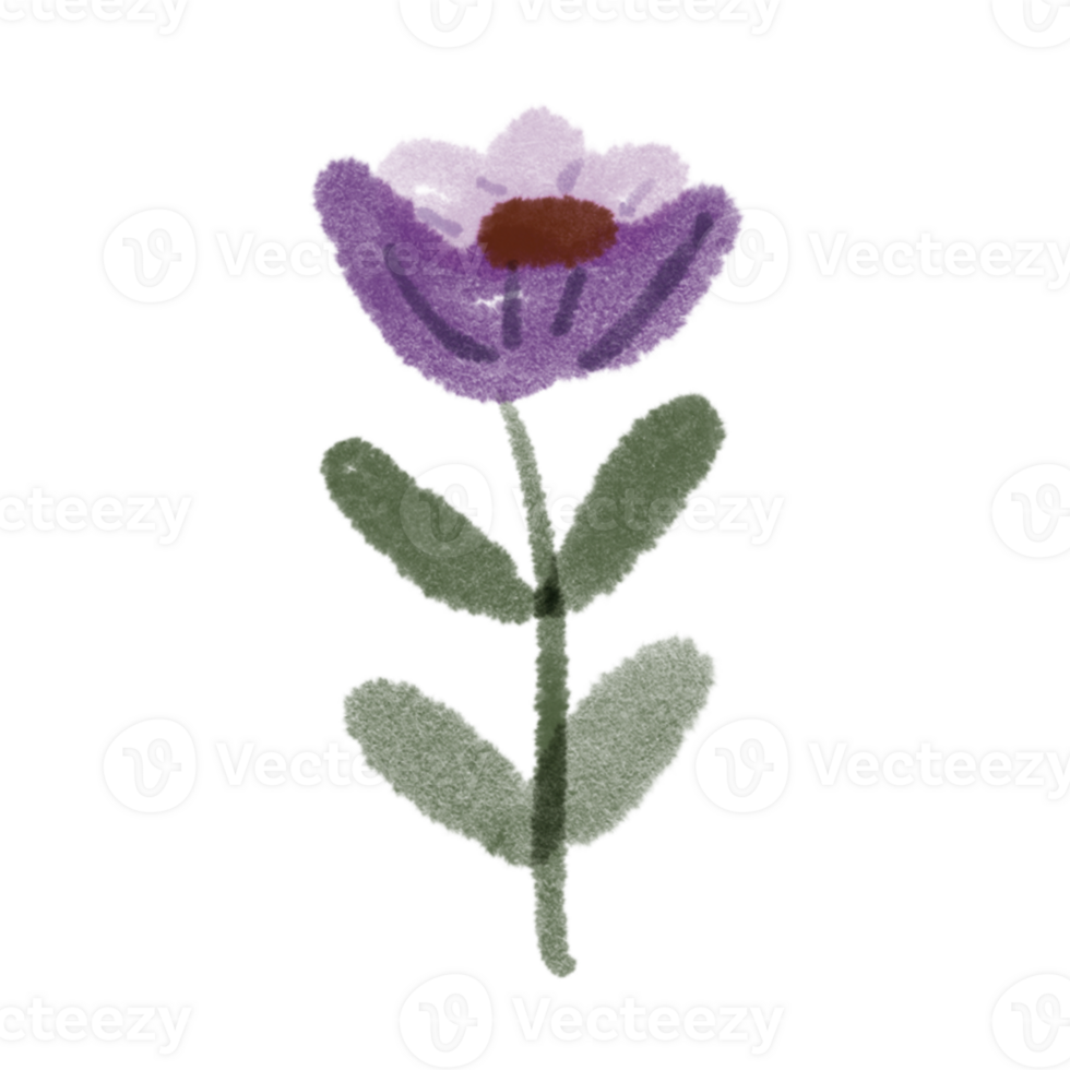 Purple Tulip Doodle Art png
