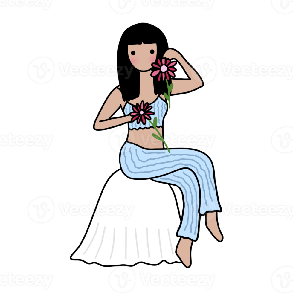 Flower A Girl doodle art png
