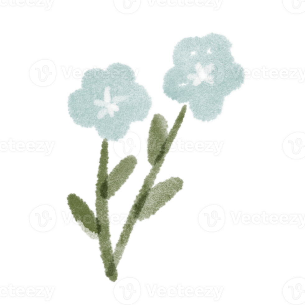 Blue Flower Doodle Art png