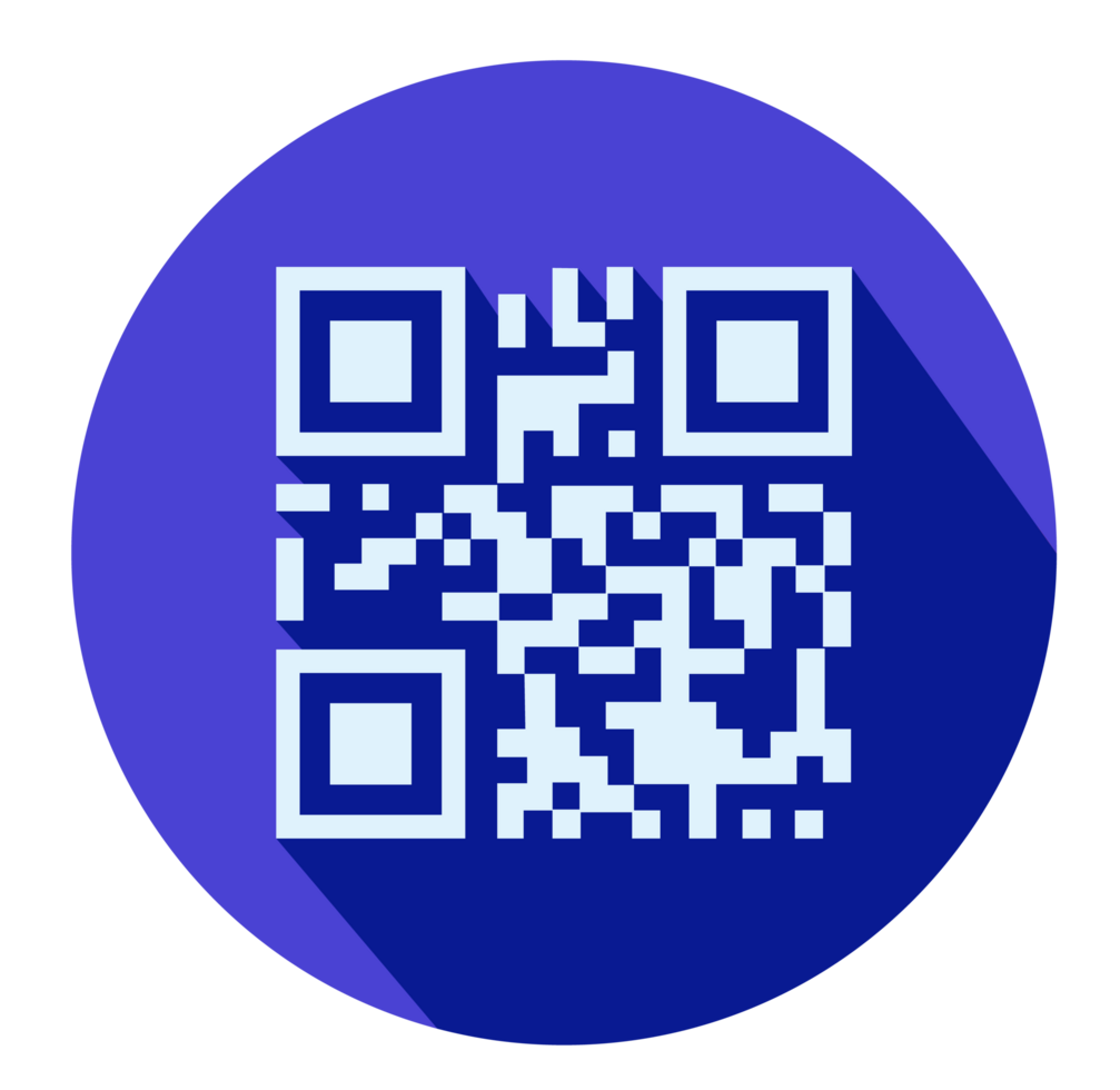 ícones de código qr de negócios de cores modernas com efeito de sombra longa png