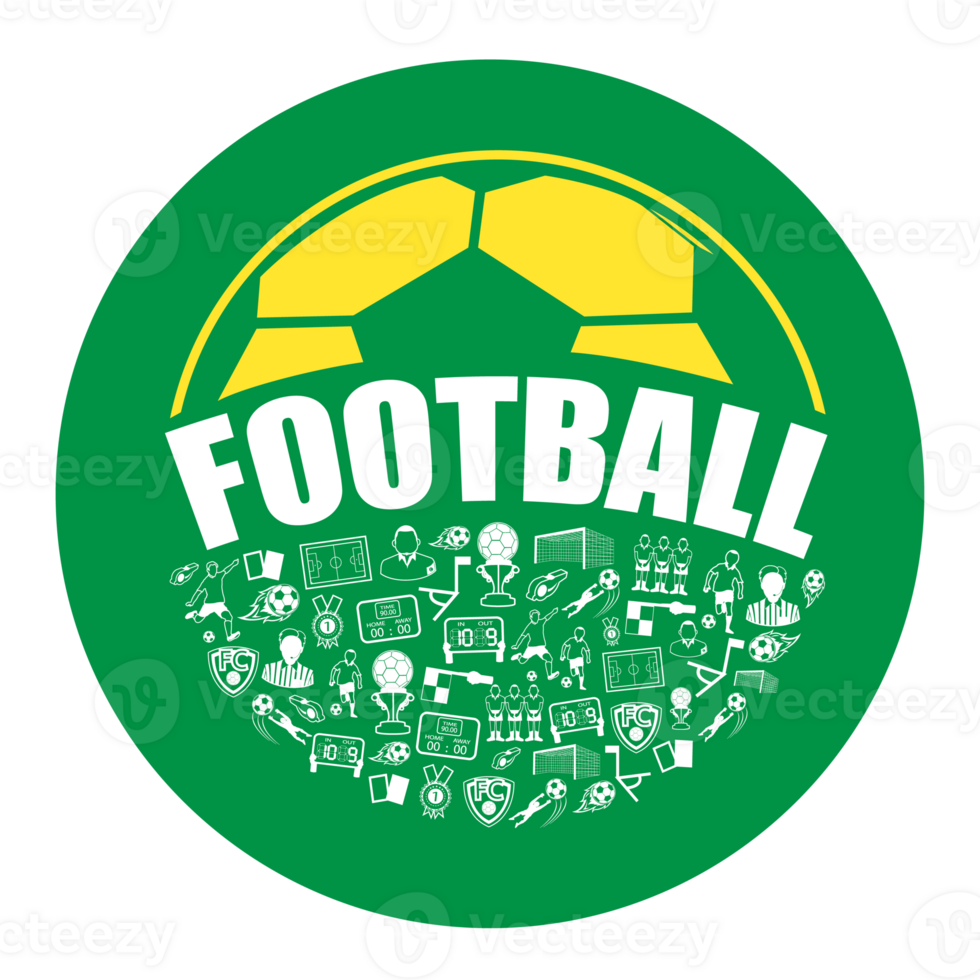 illustrazione di icone di calcio o set di simboli concetto di apprendimento del calcio. png