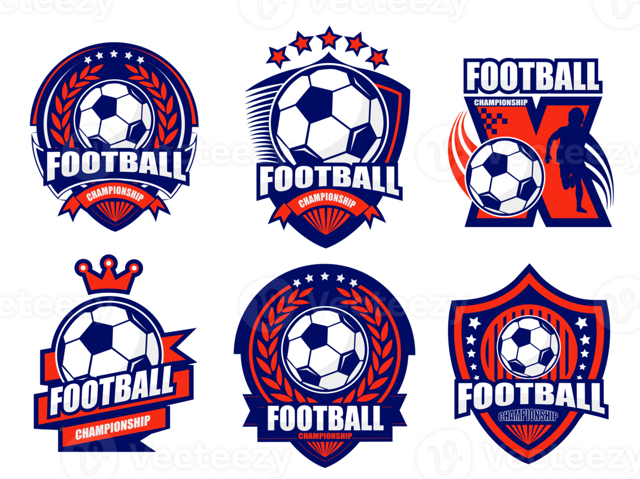 ilustração do conjunto de logotipos de futebol moderno png