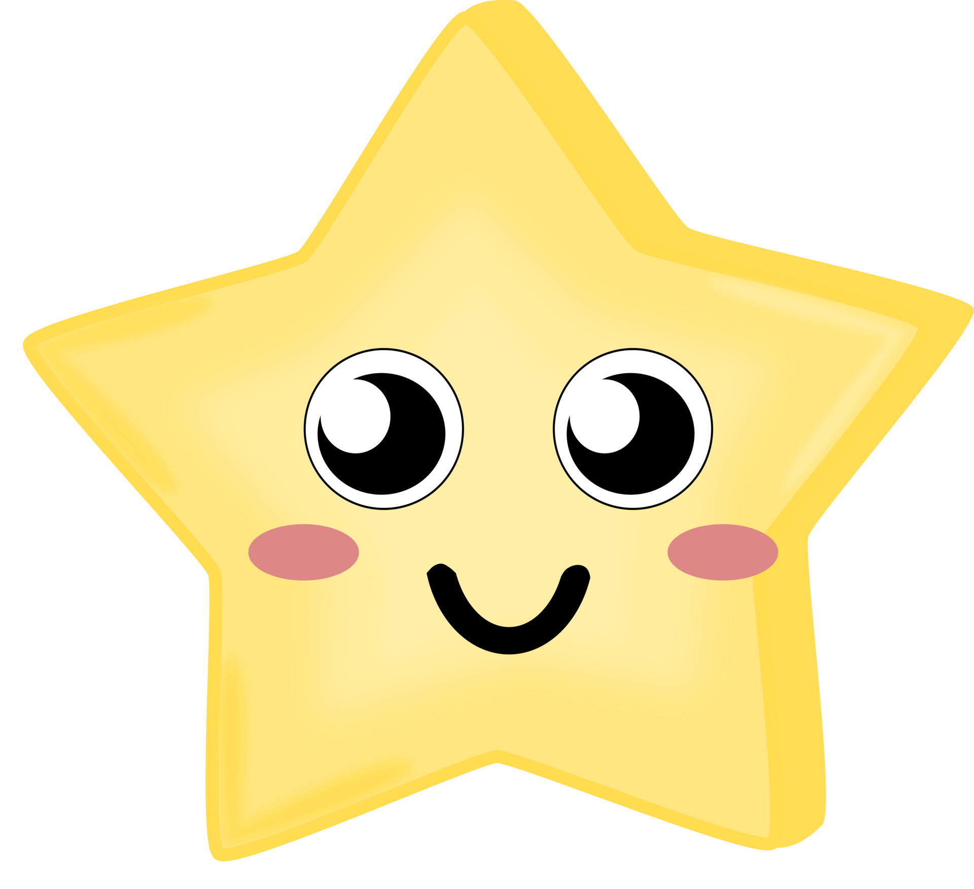 Cute yellow star smile face. big eyes cartoon style. Doodle star. PNG ...