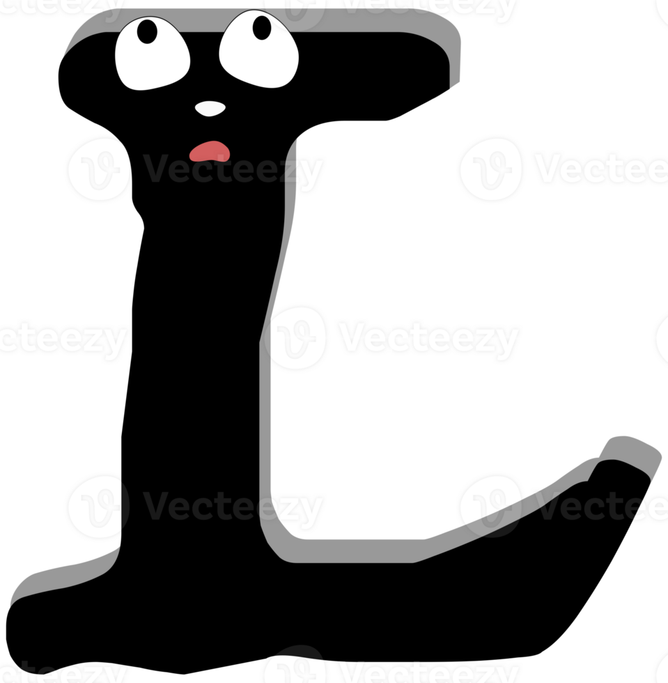Hand drawn funny alphabet lore, english fonts with faces Kids T