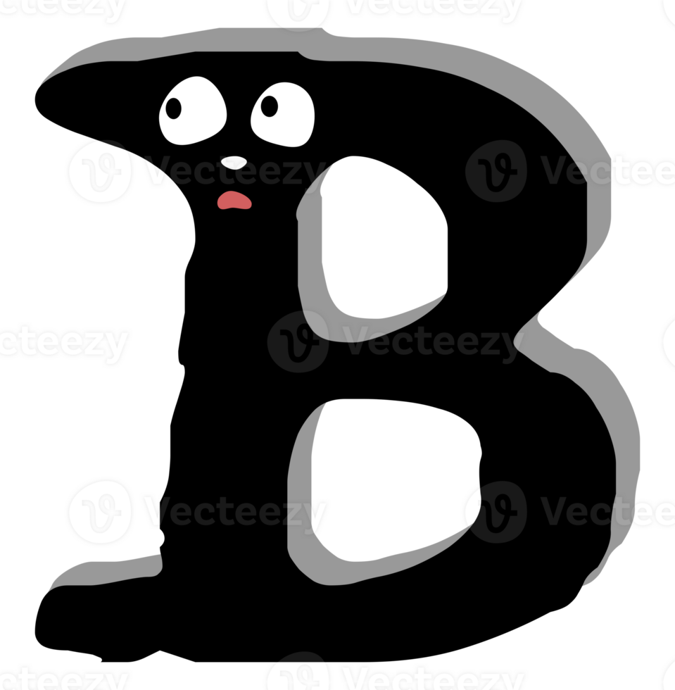Ghost face scary. B capital letter. Alphabet design concept. PNG Illustration.