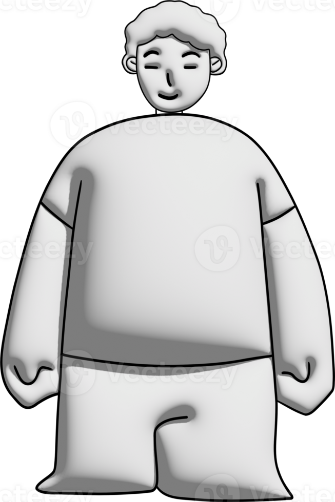 3D Exaggerated person png