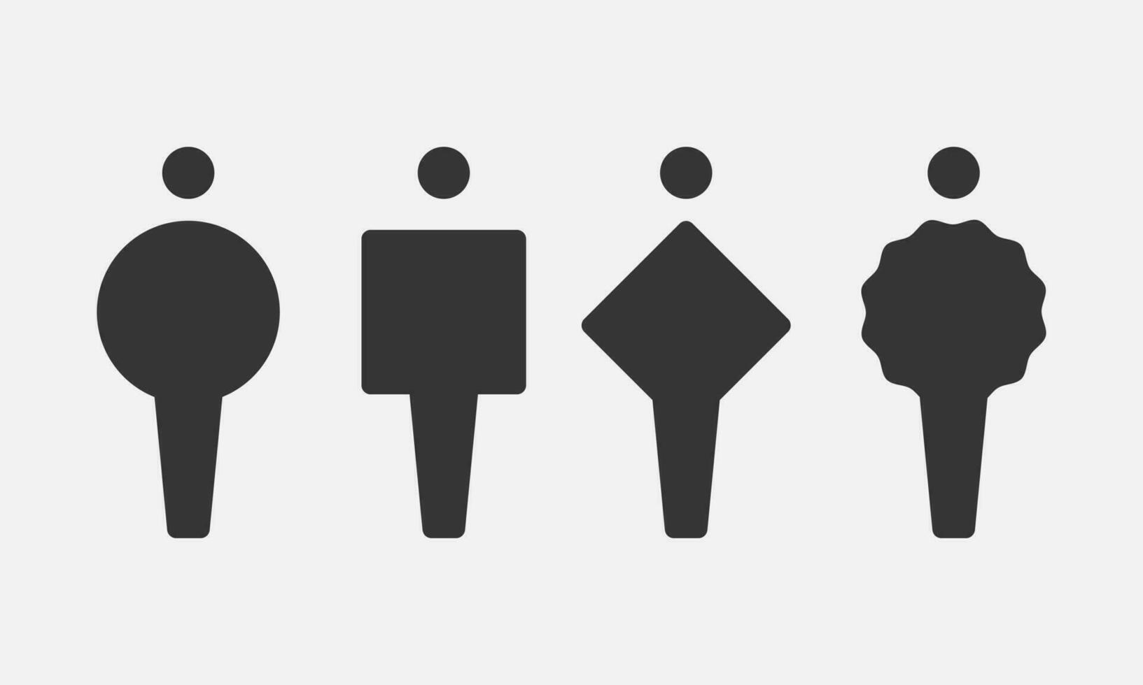 Diversity people icon set. Silhouette persone.Different shape form ...