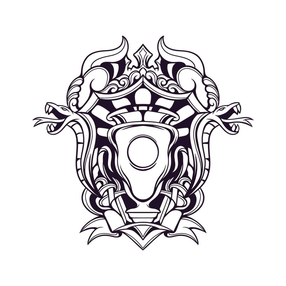 Snake Trophy Shield Illustration 24675325 Vector Art at Vecteezy