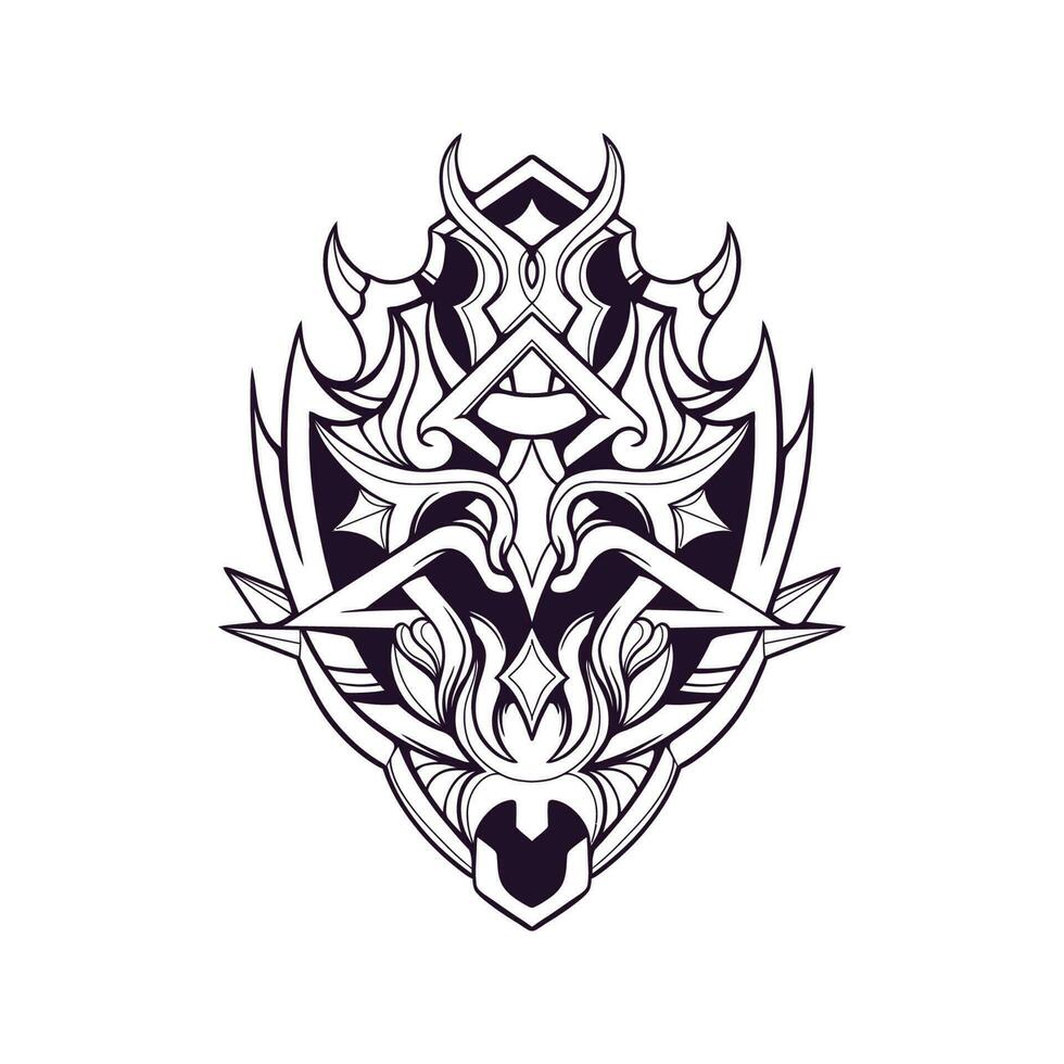 Dark Moon Shield Illustration vector