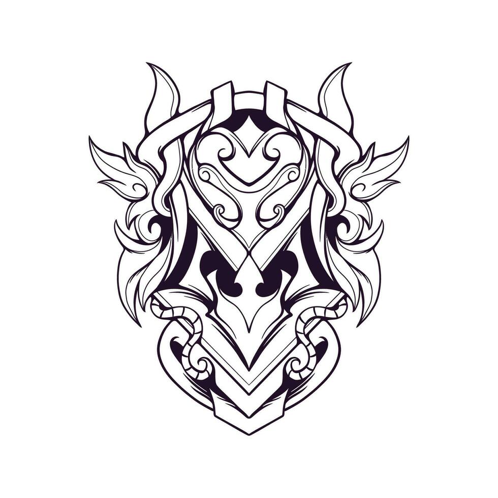 Three Spearheads Shield Illustration vector
