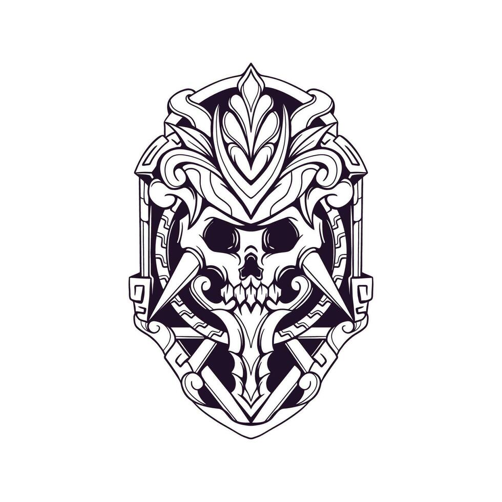 Under Death Shield Illustration vector