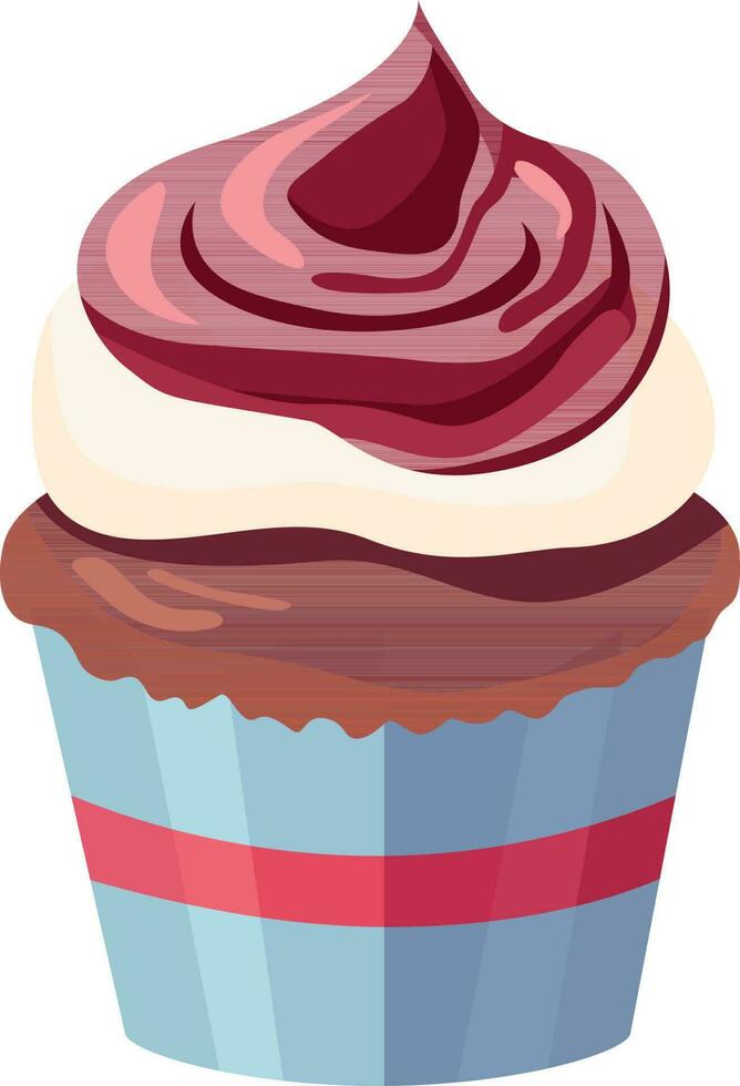 cupcake, muffin, cake, dessert, biscuit and cream, jam, cherry jam, strawberry and raspberryjam,  vector illustration