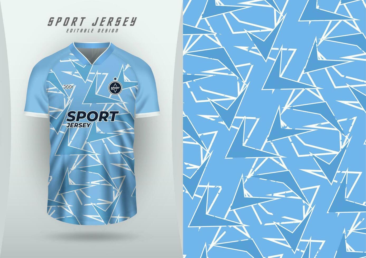 Background for sports jersey, soccer jersey, running jersey, racing jersey, arrow pattern, blue color with design. vector
