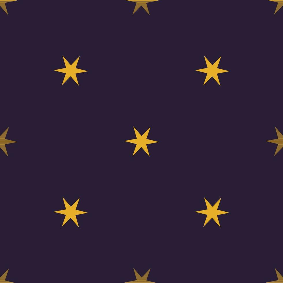 Seamless pattern with yellow stars on dark blue background vector